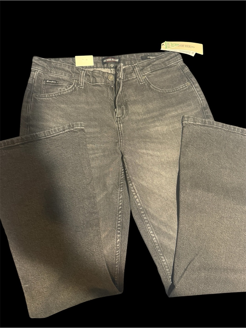 Guess Straight Leg Jeans in Washed Black